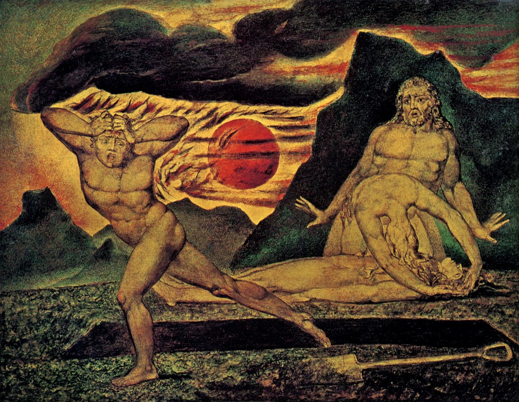 Abel engendrado por Adán y Eva, por William Blake (ca. 1825)
