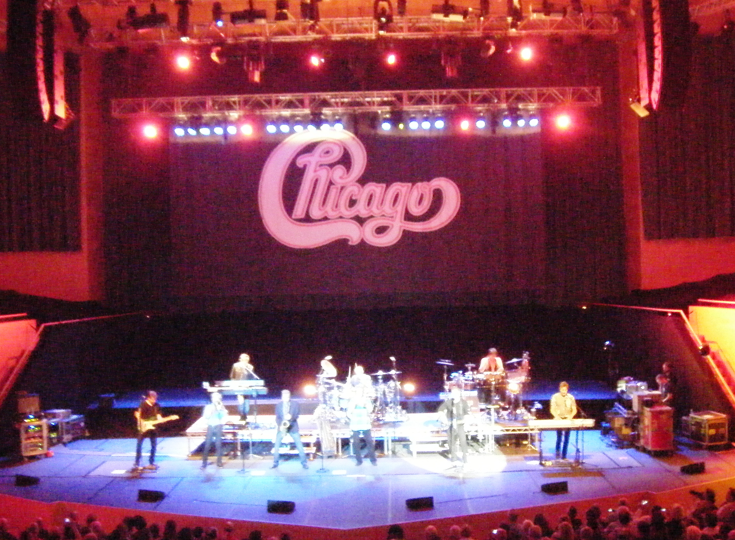 Chicago in concert on stage