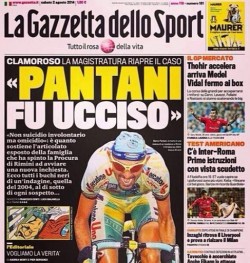 Portada Gazzetta dello Sport. 2 de agosto 2014.