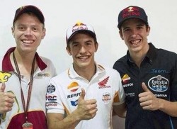 El denominado "Rufea Team", con los tres campeones del mundo.